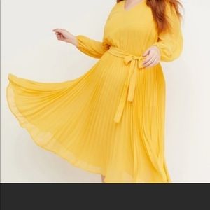 Beauticurve x Lane Bryant yellow fit and flare dress
